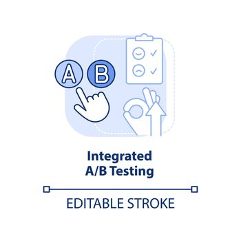 Integrated AB testing light blue concept icon