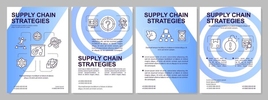 Strategies of supply chain blue brochure template