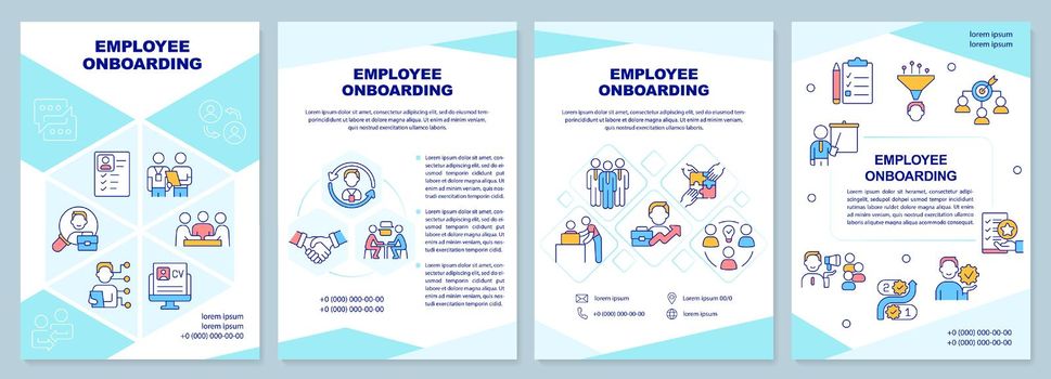Employee onboarding turquoise brochure template