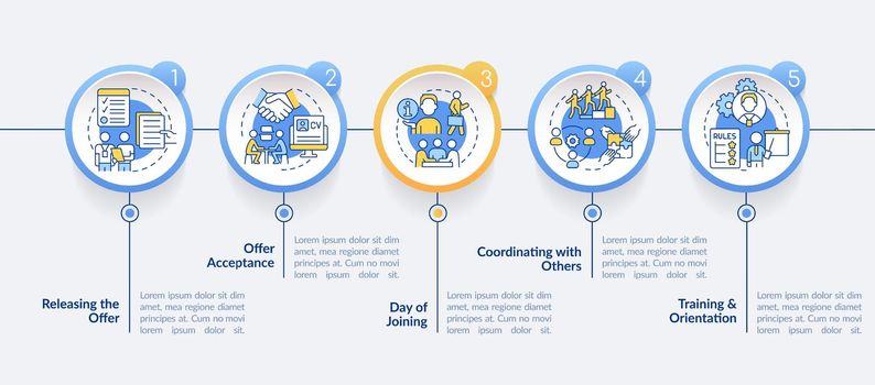 Team joining process circle infographic template