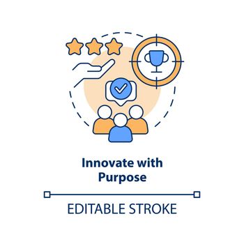 Innovate with purpose concept icon