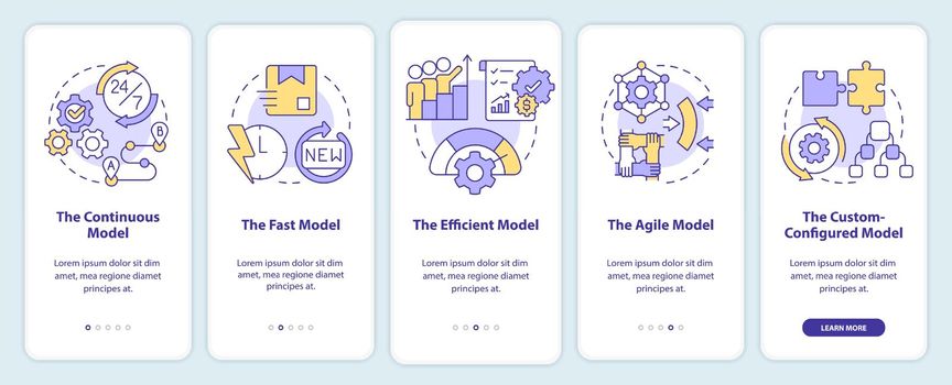 Supply chain models onboarding mobile app screen