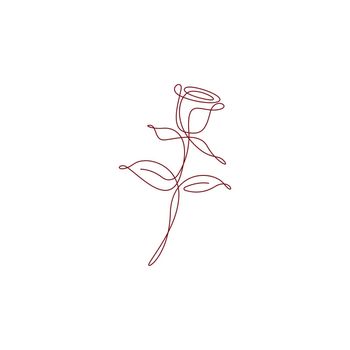 Red rose line art design illustration