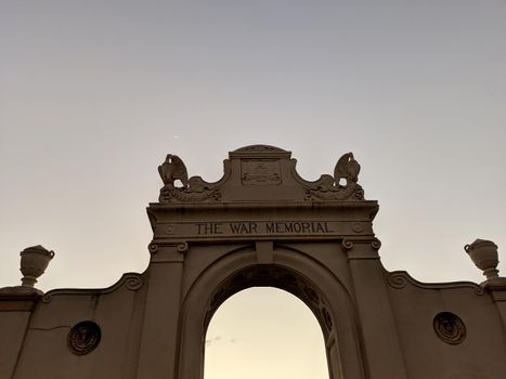 The Waikiki Natatorium War Memorial at dusk