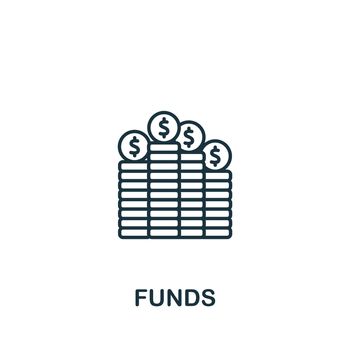 Funds icon. Monochrome simple Accounting icon for templates, web design and infographics