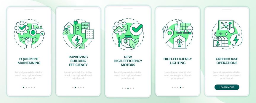 Farm energy efficiency green onboarding mobile app screen