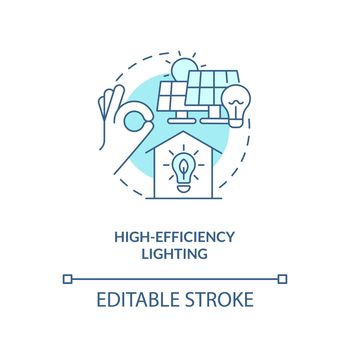 High efficiency lighting turquoise concept icon