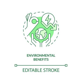 Environmental benefits green concept icon