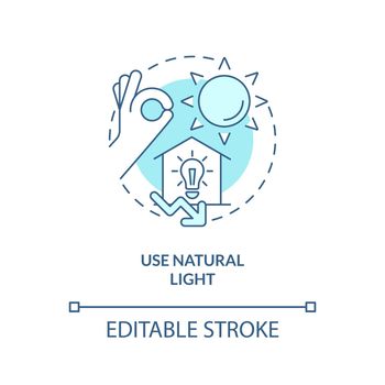 Use natural light turquoise concept icon