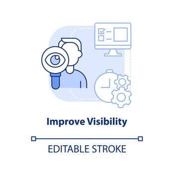 Improve visibility light blue concept icon