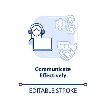 Communicate effectively light blue concept icon