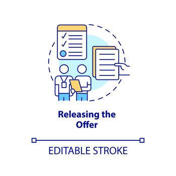 Releasing offer concept icon