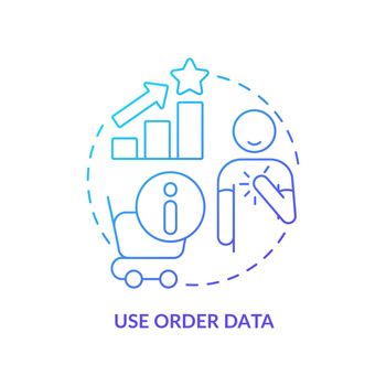 Use order data blue gradient concept icon