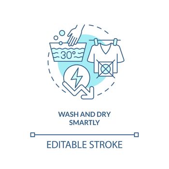 Wash and dry smartly turquoise concept icon