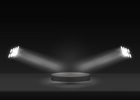 Cylinder pedestal podium for product display presentation 3d realistic vector illustration