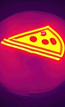 colorful neon light sign for pizza restaurant