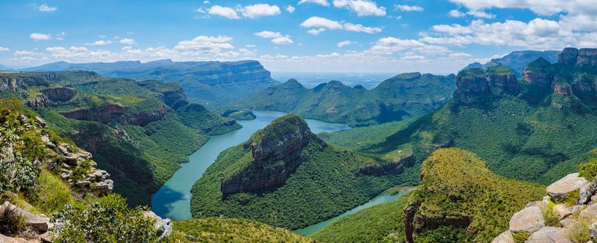 Panorama Route South Africa, Blyde river canyon with the three rondavels Panorama route South Africa