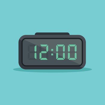 Digital clock number icon illustration in flat style. lcd watch vector illustration on isolated background. Time alarm sign business concept.