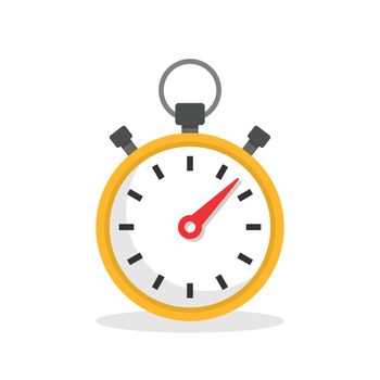 Stopwatch icon illustration in flat style. Timer vector illustration on isolated background. Time alarm sign business concept.