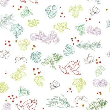 Vector seamless pattern with spices.