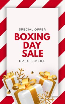 Red Boxing Day Sale Vector Illustration. EPS10