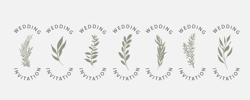 Wedding logos, hand drawn elegant, delicate monogram collection.