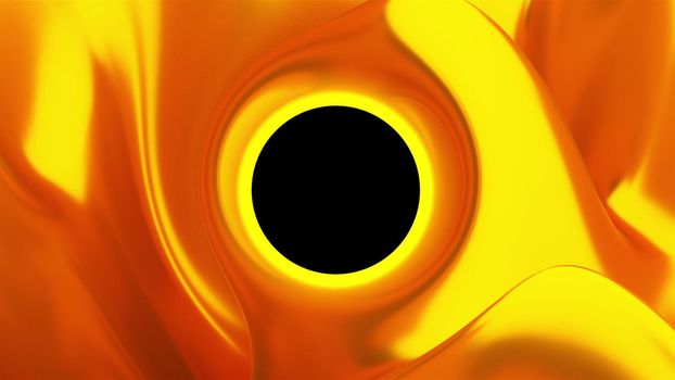 Black hole with gold backdrop