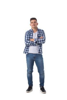 Young man standing arms crossed