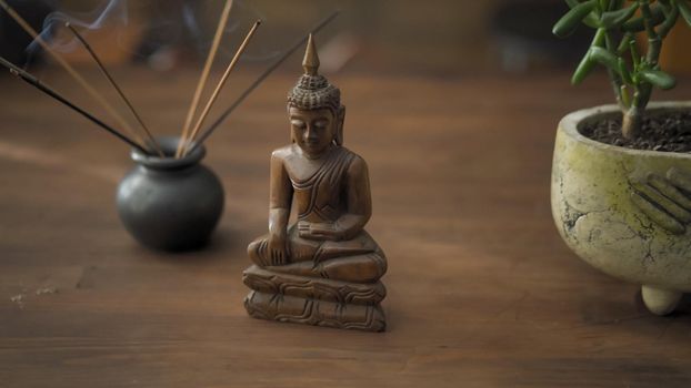 Wooden Desk Decoration With Incense Bowl