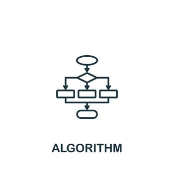 Algorithm icon. Monochrome simple Artificial Intelligence icon for templates, web design and infographics