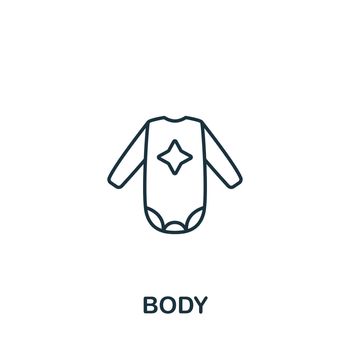 Body icon. Monochrome simple Body icon for templates, web design and infographics