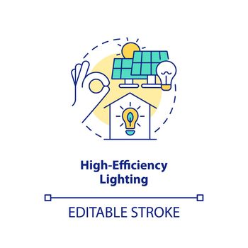 High efficiency lighting concept icon