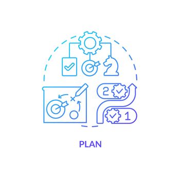 Plan blue gradient concept icon