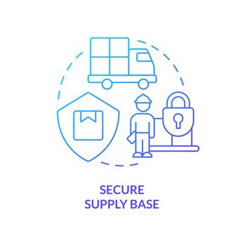 Secure supply base blue gradient concept icon