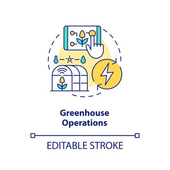 Greenhouse operations concept icon