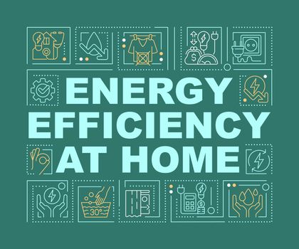 Energy efficiency at home word concepts dark green banner