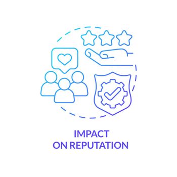 Impact on reputation blue gradient concept icon