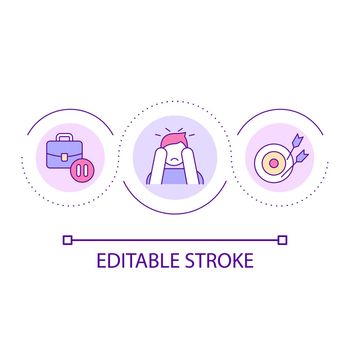Stress at work loop concept icon