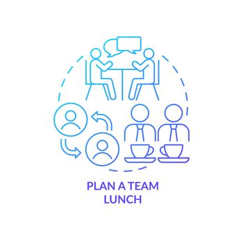 Plan team lunch blue gradient concept icon