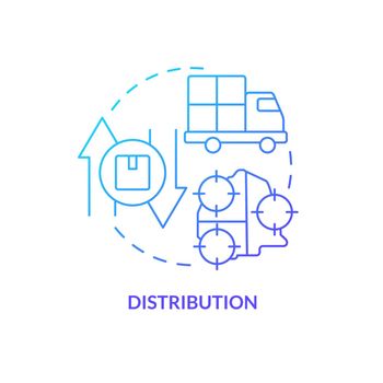 Distribution blue gradient concept icon