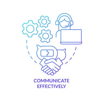 Communicate effectively blue gradient concept icon