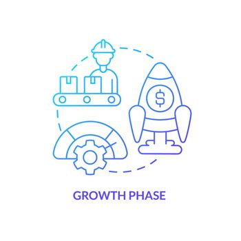 Growth phase blue gradient concept icon