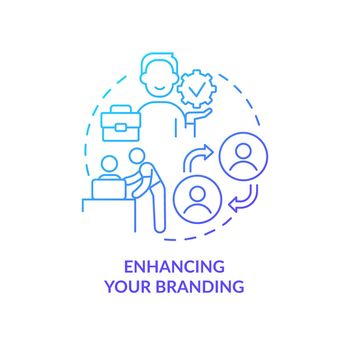 Enhancing your branding blue gradient concept icon