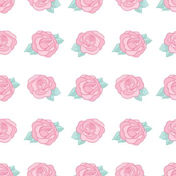 Seamless floral pattern with roses illustration.