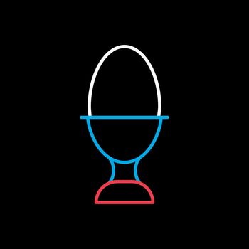 Soft boiled egg in an egg cup vector icon