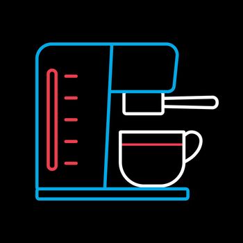 Coffee machine with cup vector icon