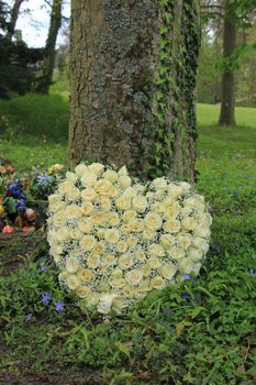 Heart shaped sympathy flowers