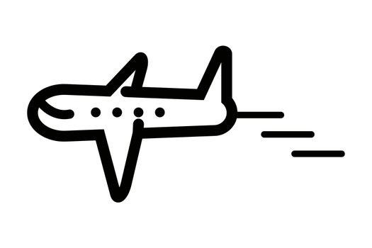 Airplane icon on the move. Aircraft. Vector.