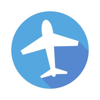 Modern round airplane icon. Aircraft and jet. Vector.
