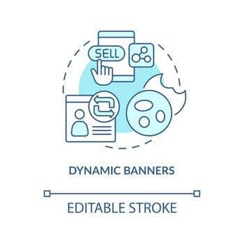 Dynamic banners turquoise concept icon